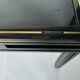 Coffee table laque Pierre Vandel 1980 metal black glass smokes