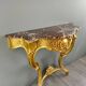 Console Murale De Style Louis XV En Bois Doré Et Marbre, XIXe Siècle