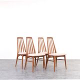 Teak & Wool Eva Dining Chairs by N. Koefoed for Koefoed Hornslet, 1960s