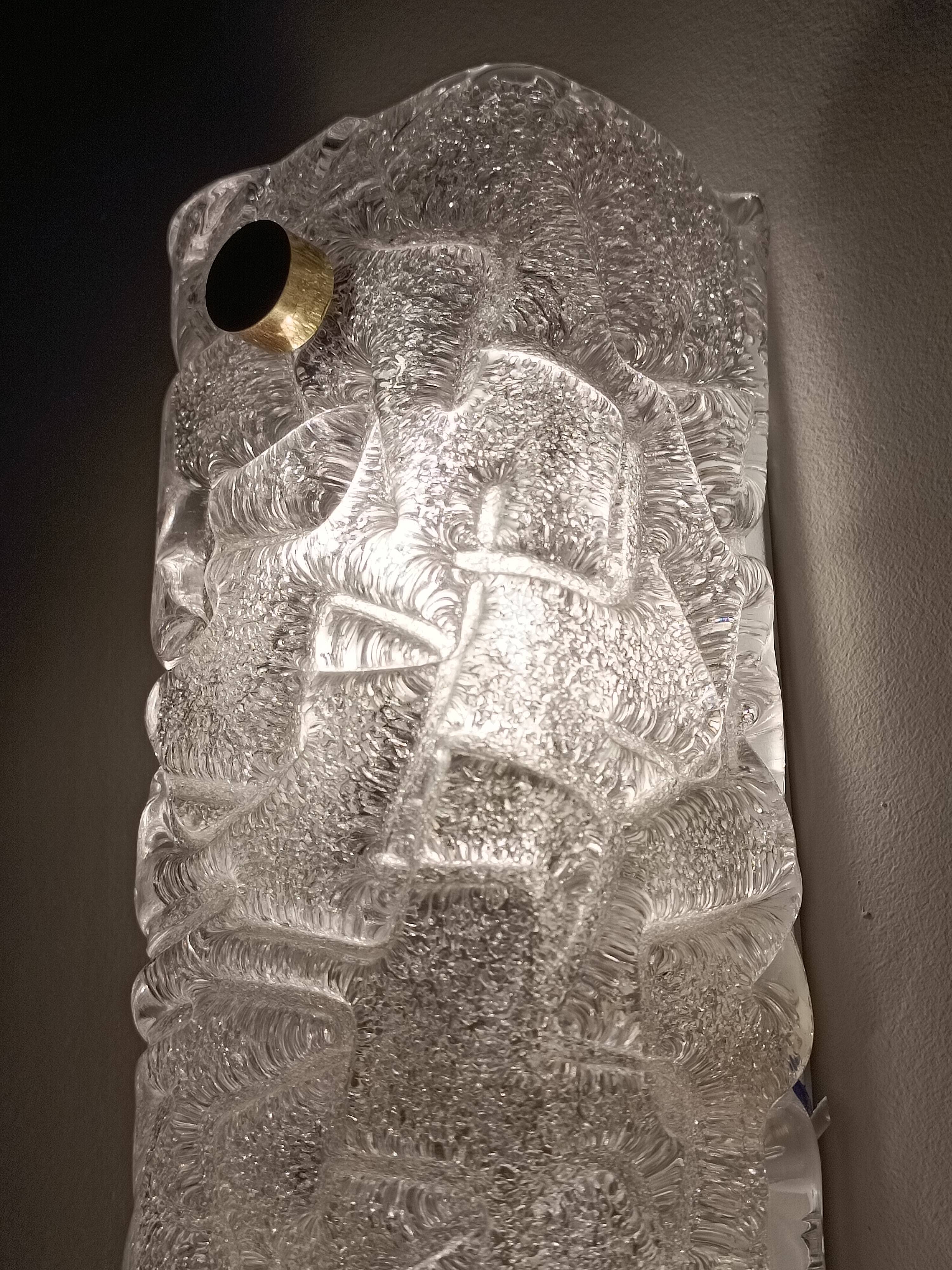 Ice Glass wall light by Carl Fagerlund for Orrefors 1960s