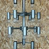 XL 60s 70s Chandelier Chandelier Pendant Lamp Chrome & Metal Design 60s 70s