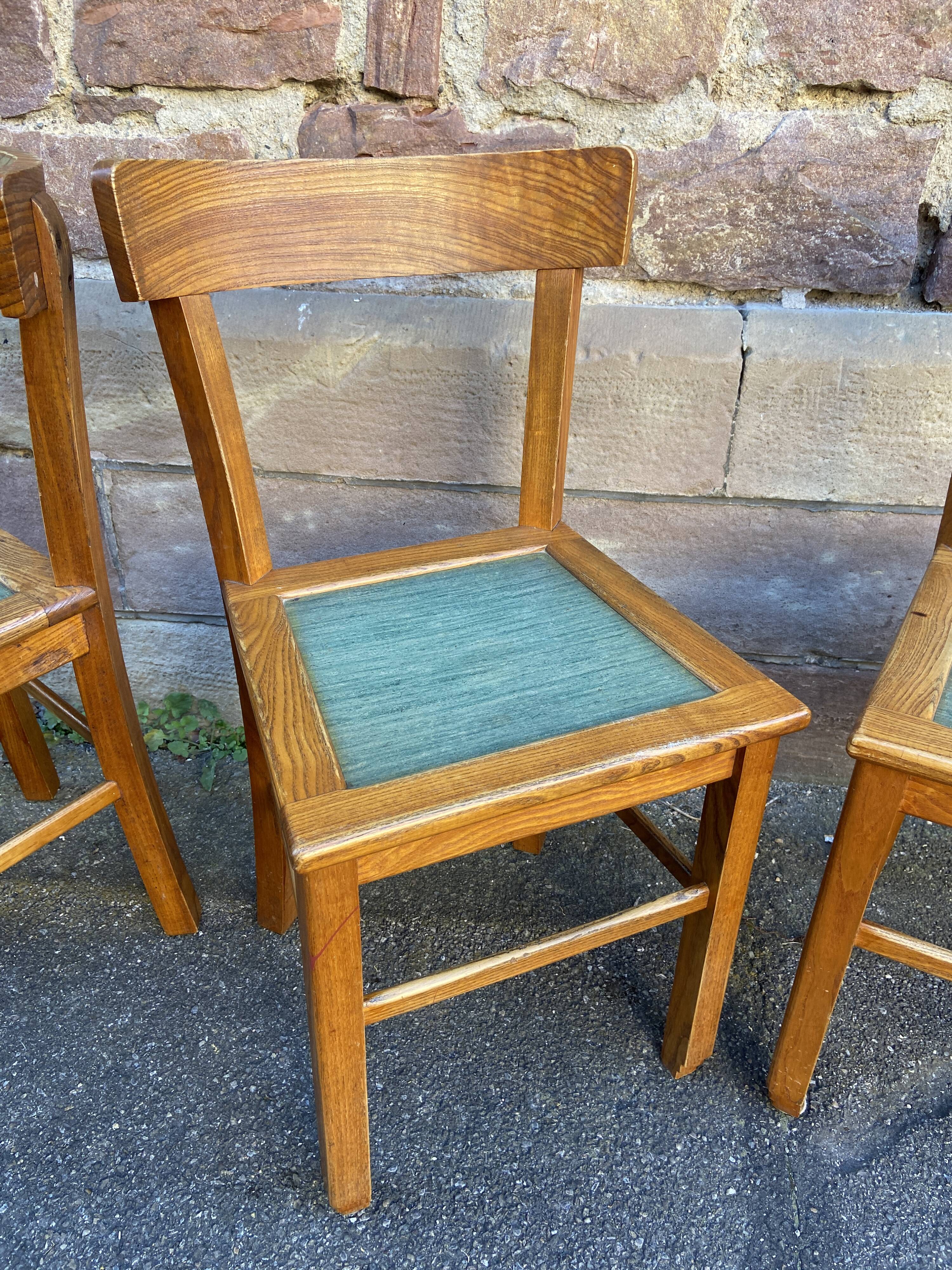 4 chairs bistrot 1950 design wood
