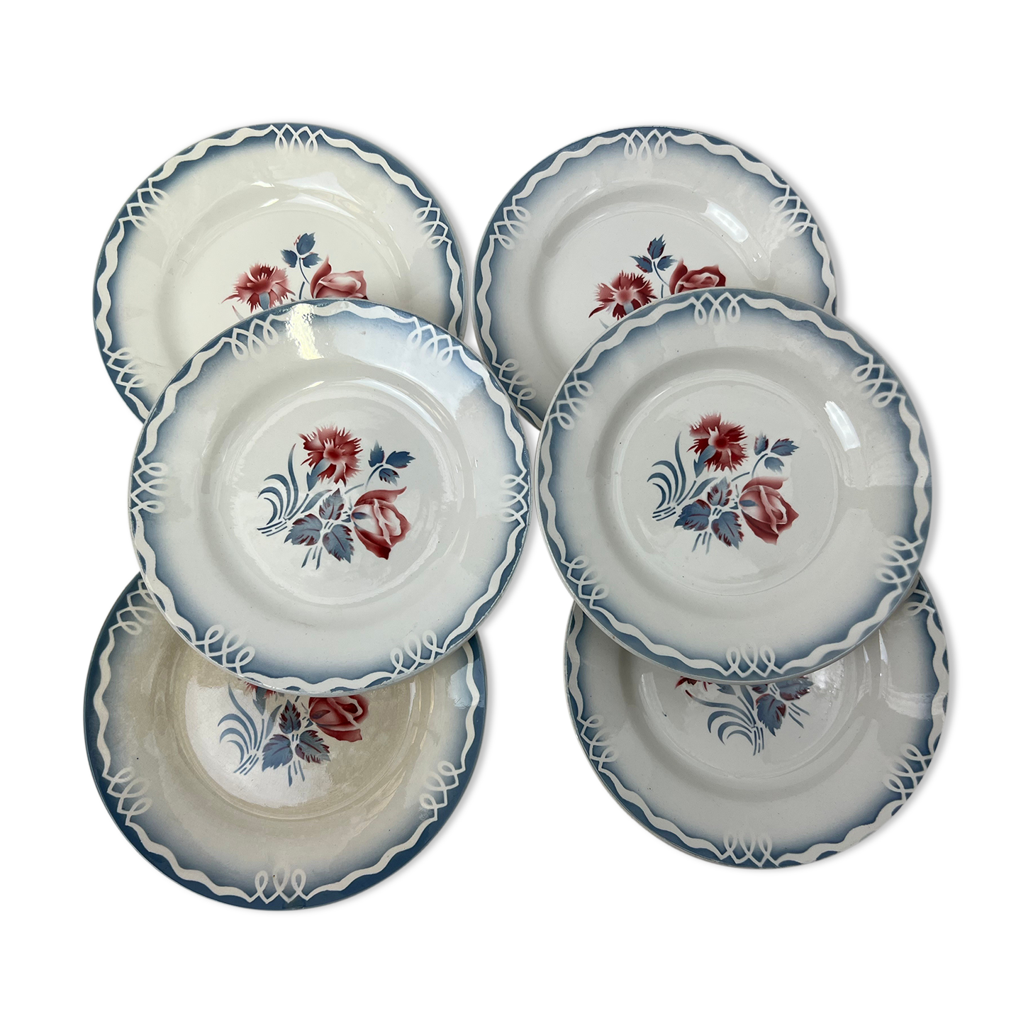 6 Digoin Marinette dessert plates