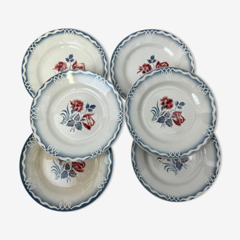 6 Digoin Marinette dessert plates