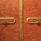 20th Century Italian Faux Red Porphyry Lacquered and Gilt Framed Wood Door