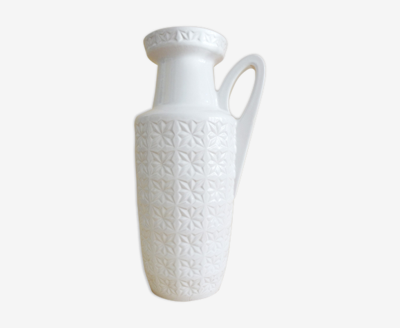 Scheurich Prisma vase de sol blanc avec poignée