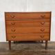 Superb vintage teak chest of drawers – Elegant design & black metal handles