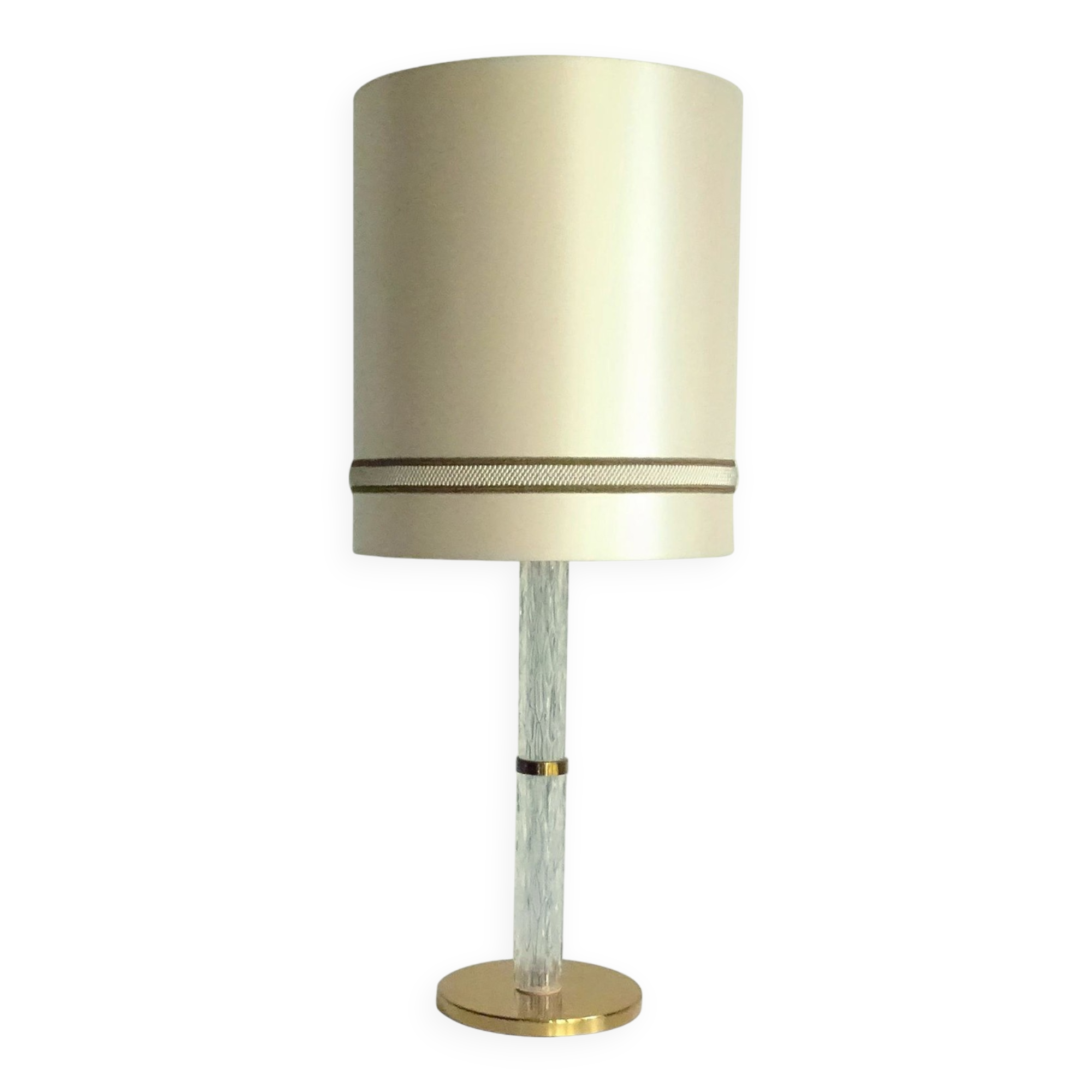 Large Vintage Glass Brass Lamp