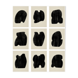 Set of 9 abstract giclee prints, A4