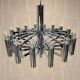 Vintage large chrome Italian Space Age pendant lamp Sciolari