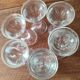 Set of 6 antique glasses known as "false bottom" glasses.