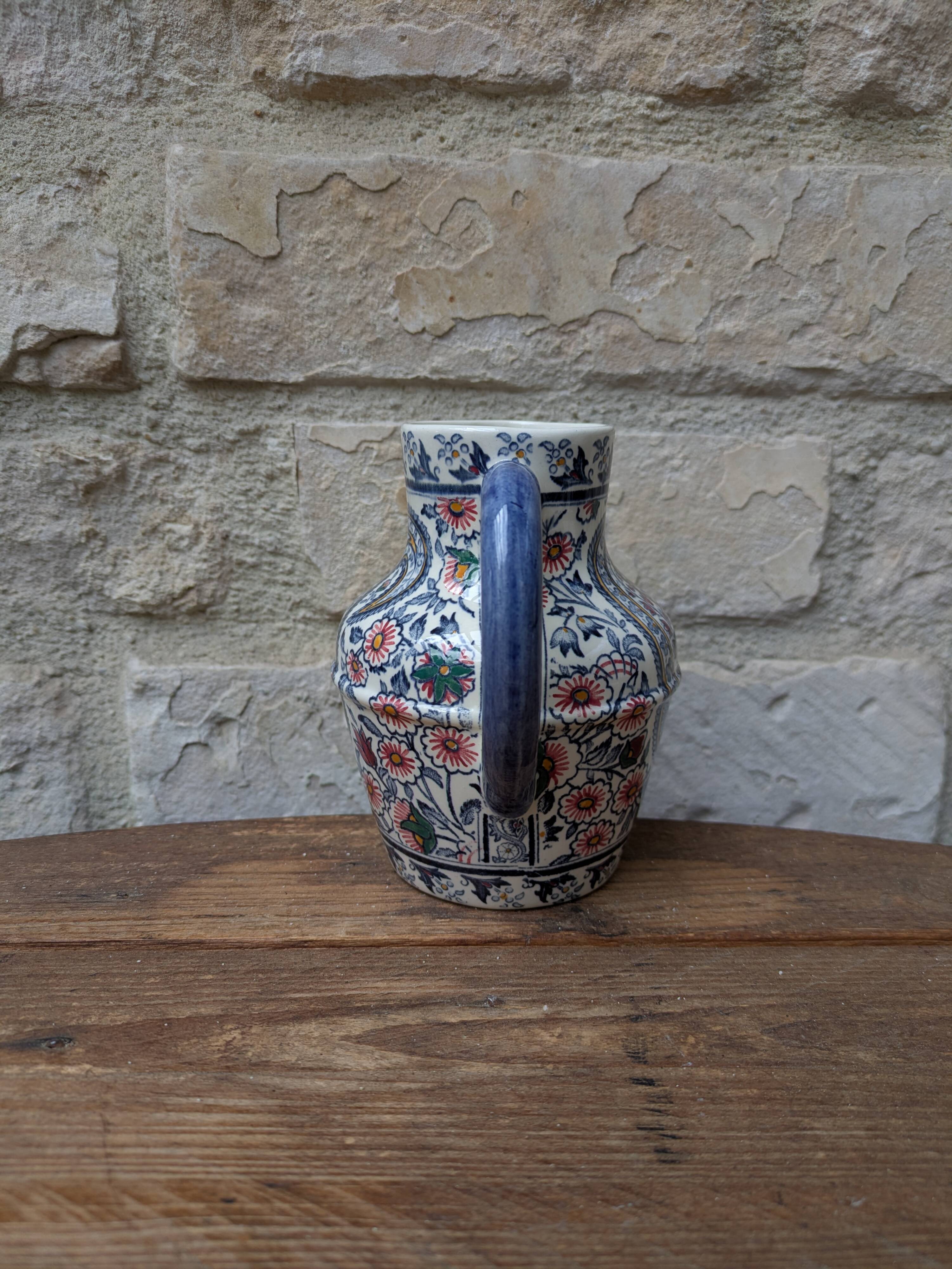 Small jug Gien model Cachemire H13cm