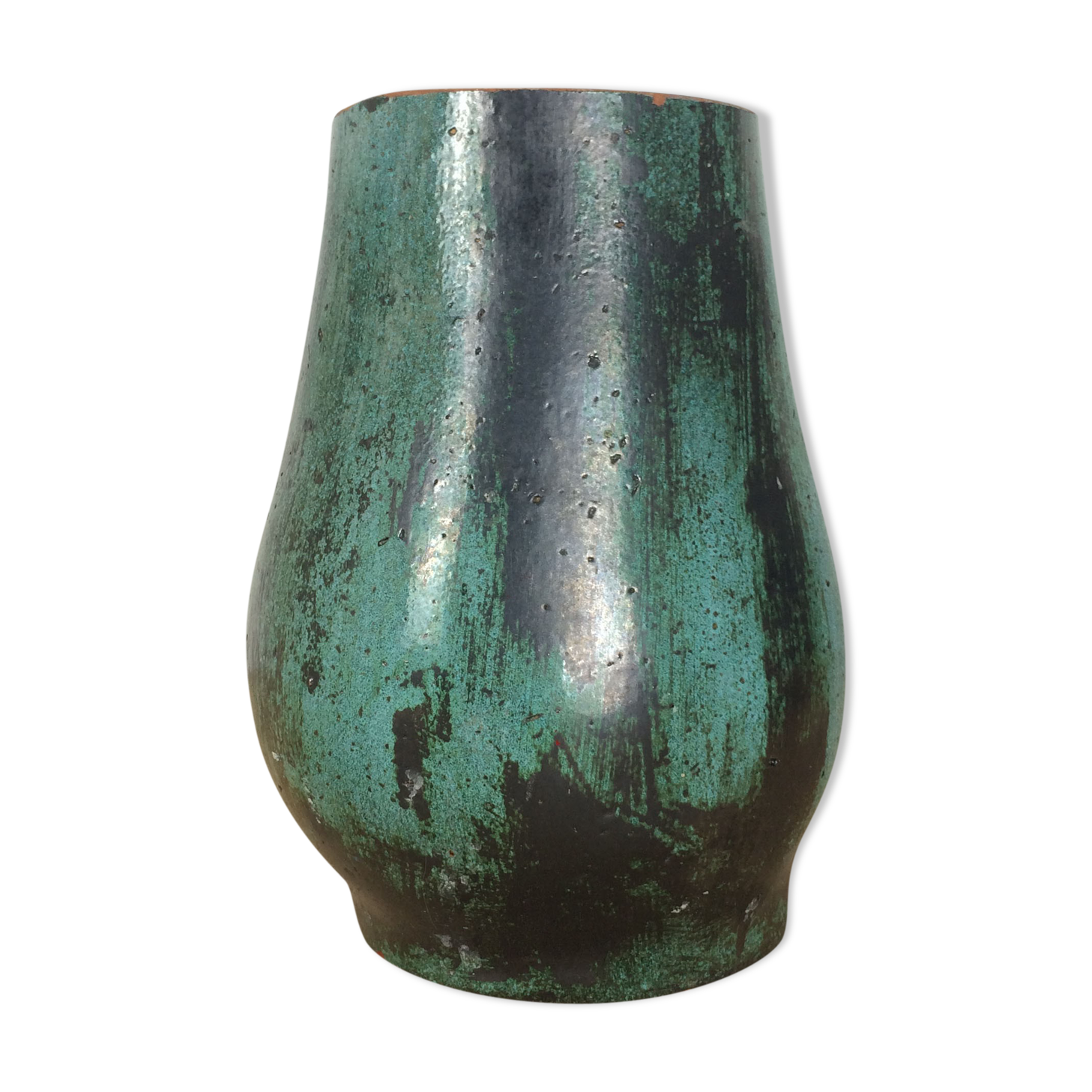 Green ceramic vase "curve"