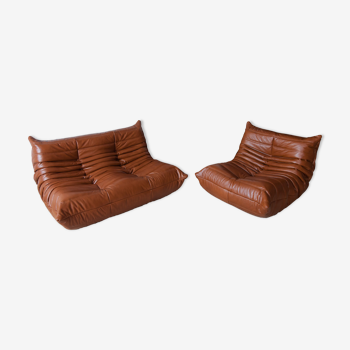 2 seater sofa and armchair Togo  designed by Michel Ducaroy 1973