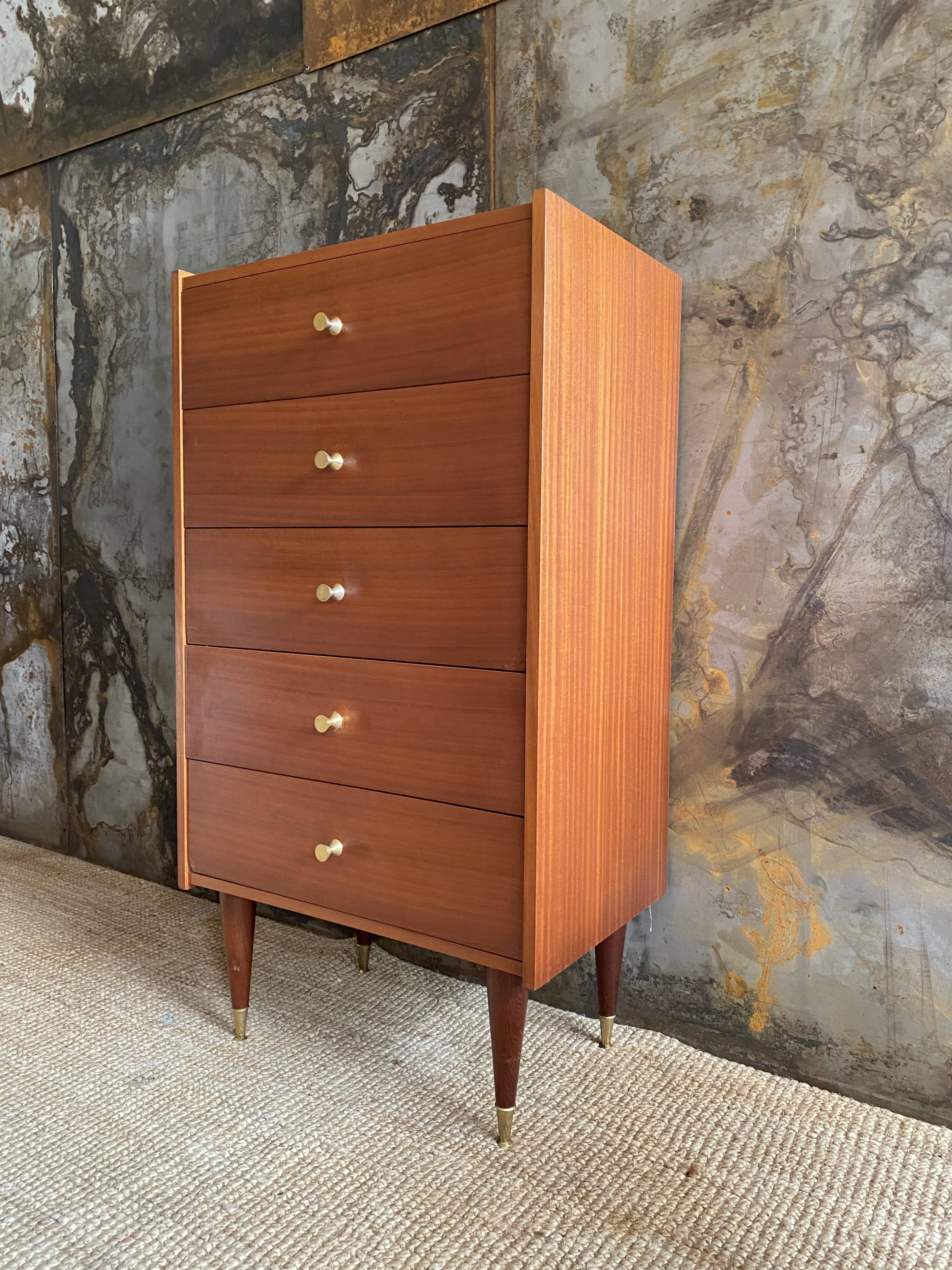 Wood & brass dresser
