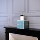 Cube, table d'appoint en carreaux de céramique bleue