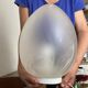 Large marbled glass egg lamp 38 cm, 80s