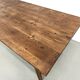 Solid pine farmhouse table, two drawers, fluted legs, France.