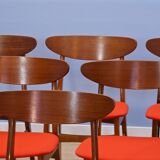 Ensemble de 6 chaises à manger danoises en teck par Falsled, années 1960