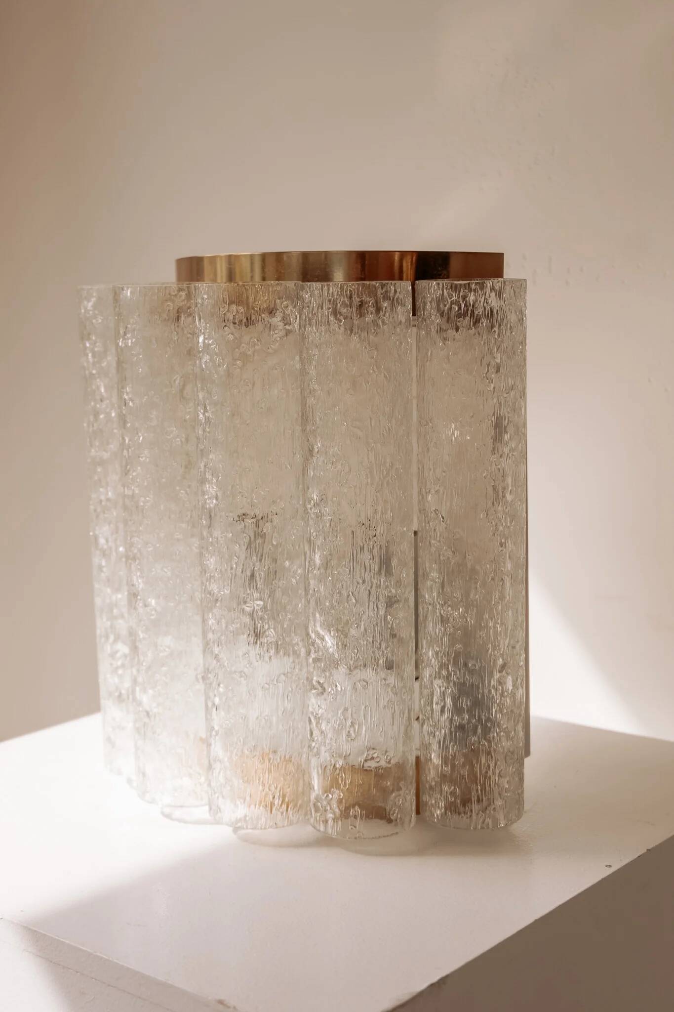 Vintage wall light Doria Leuchten with frosted glass tubes.