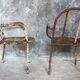 Pair of metal armchairs