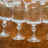 Set of 10 cut crystal wine glasses