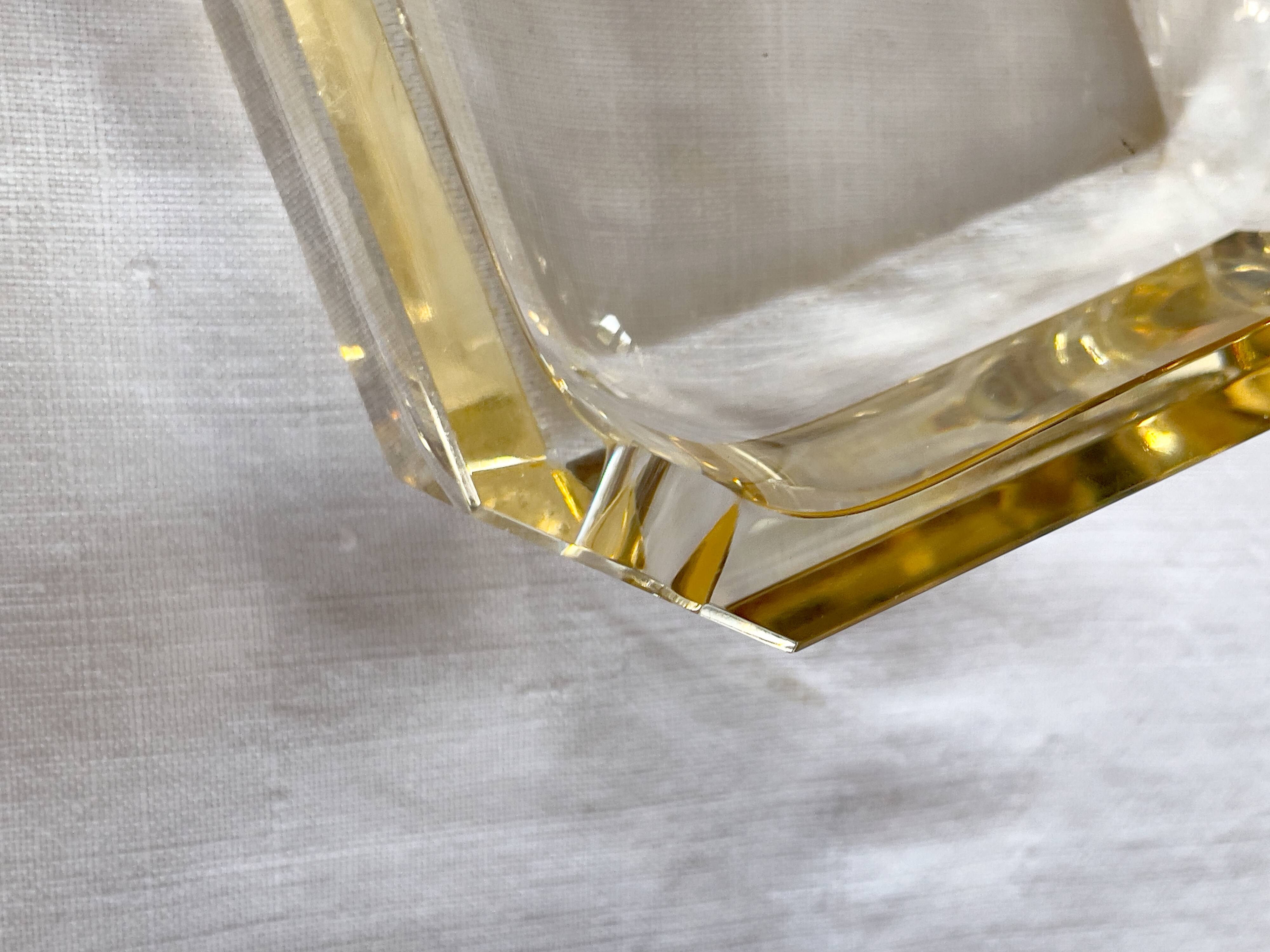 Baccarat Art Deco crystal square ashtray