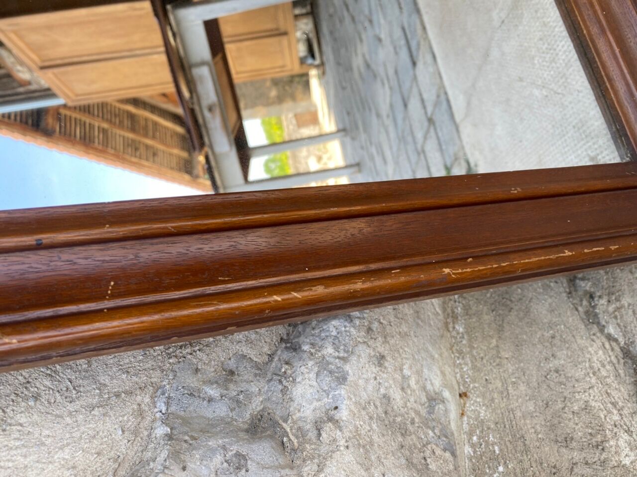 Rectangular wood mirror