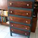 Chiffonnier vintage chêne commode vert anglais