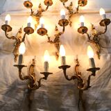 7 Bronze Wall Lamps 2 lights