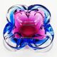 1960s  Pink and Sky Blue Ashtray in Murano Glass.