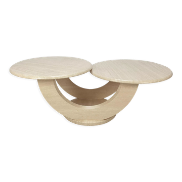 Table basse en travertin italien, années 1980