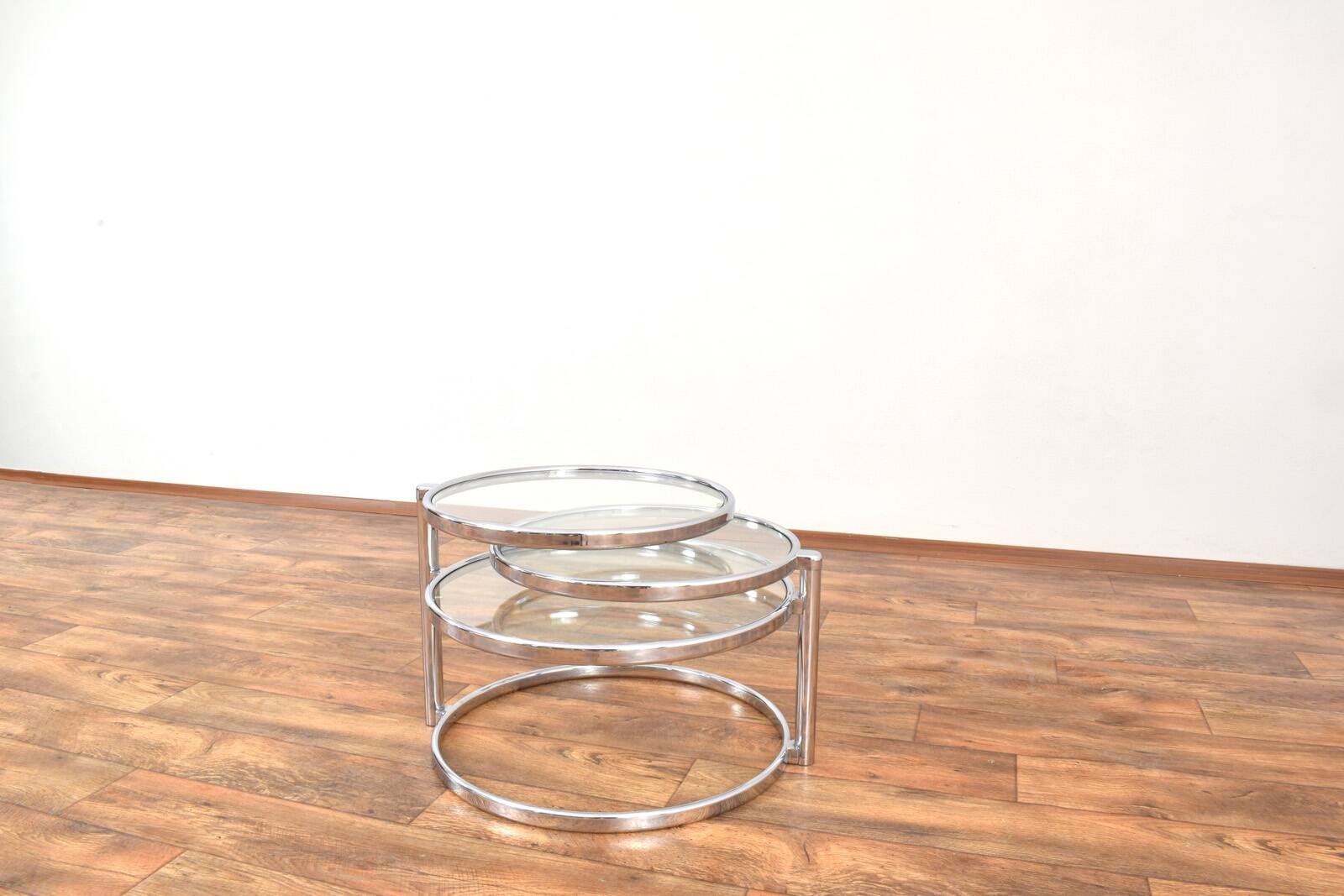 Vintage Chrome Swivel Coffee Table, 1970s