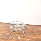 Vintage Chrome Swivel Coffee Table, 1970s