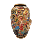 Rare and large vase satsuma in round bump. Mid-20th.