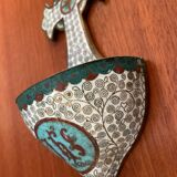 Ancient bronze and cloisonné enamel holy water font