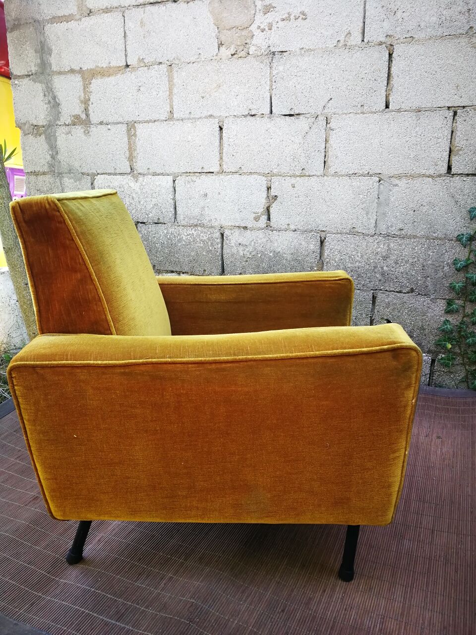 Armchair velvet years 50/60