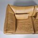 "Pagoda" sectional sofa for 2 in tan leather by De Sede DS-19, 1970s.