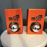 2 vintage orange wall lights
