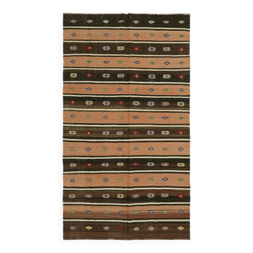 Turkish Handmade Vintage Anatolian Kilim 185 cm x 320 cm