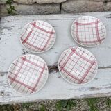 Assiettes carreaux vichy rose
