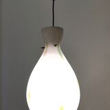 Vintage Encased and Blown Glass Pendant with Orange Murrine, Italy