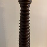 Turned wooden lamp foot in the shape of a warhead
