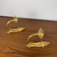 Pair of brass candle wall sconces, neoclassical style
