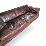 Massive / loose cover / brown leather / lounge sofa / 1970s/