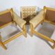 Mid-Century Camel Leather Armchairs with Ottomans, Set of 2, 1970s
