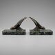 Art Deco bookends – Swallows in spelter on marble bases