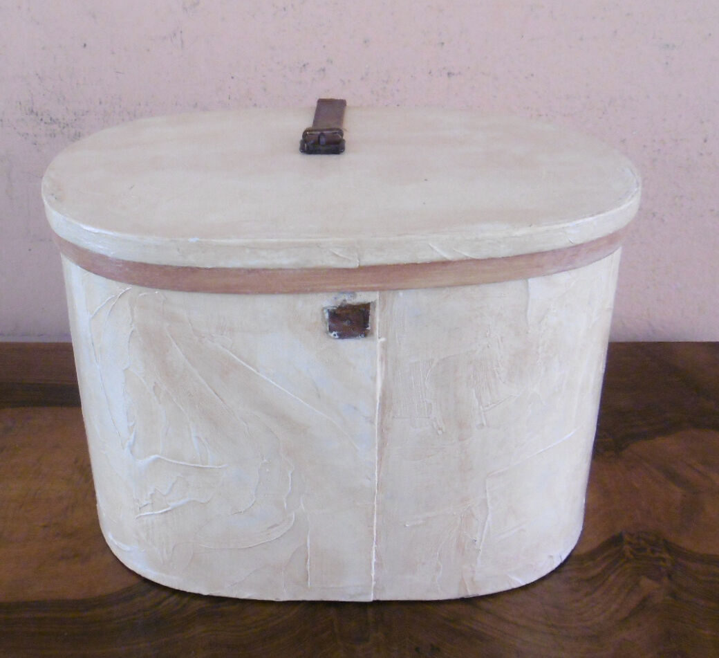 Antique hat box made of painted wood