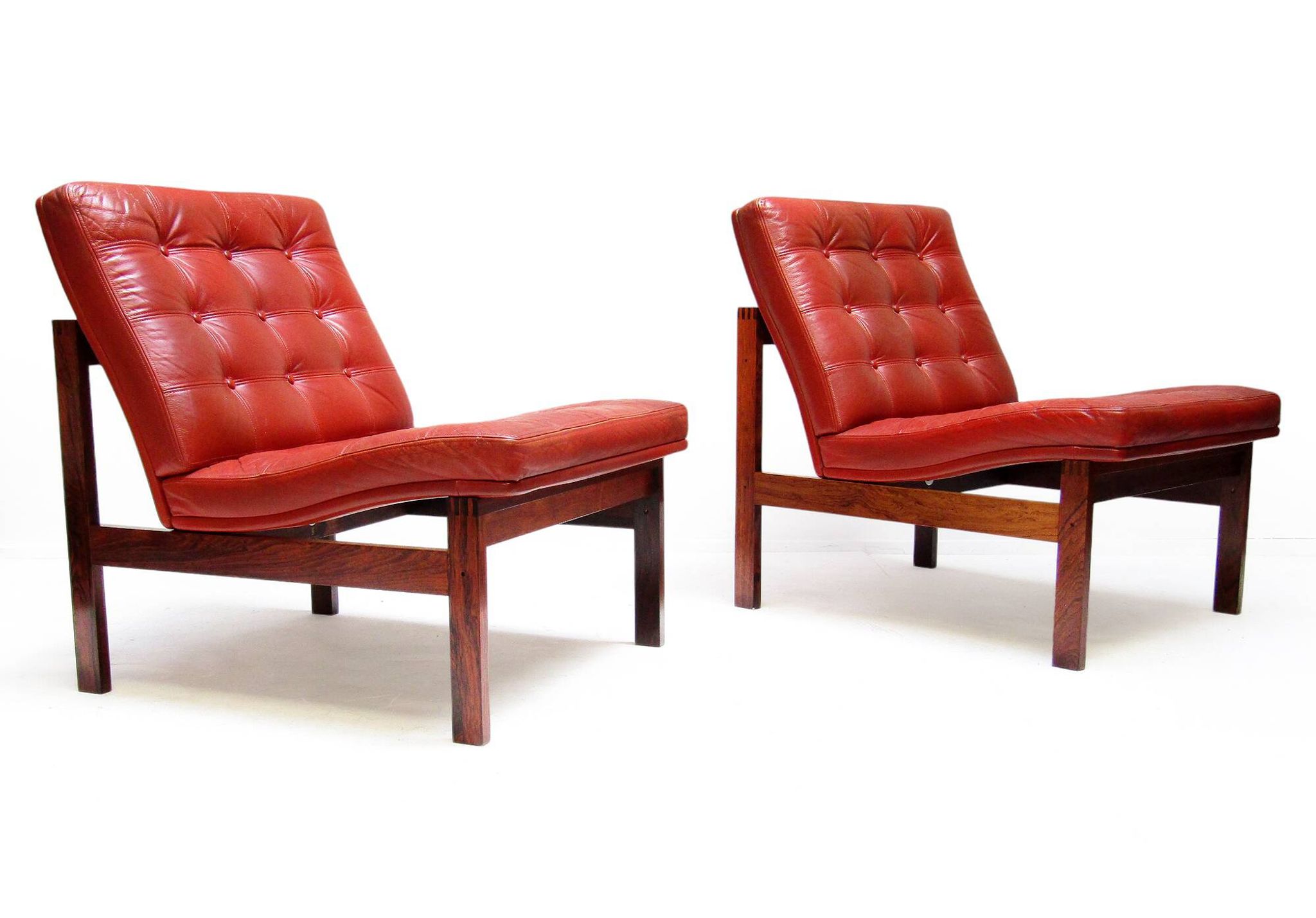 Two Danish Rosewood Lounge Chairs by Ole Knudsen For France & Son