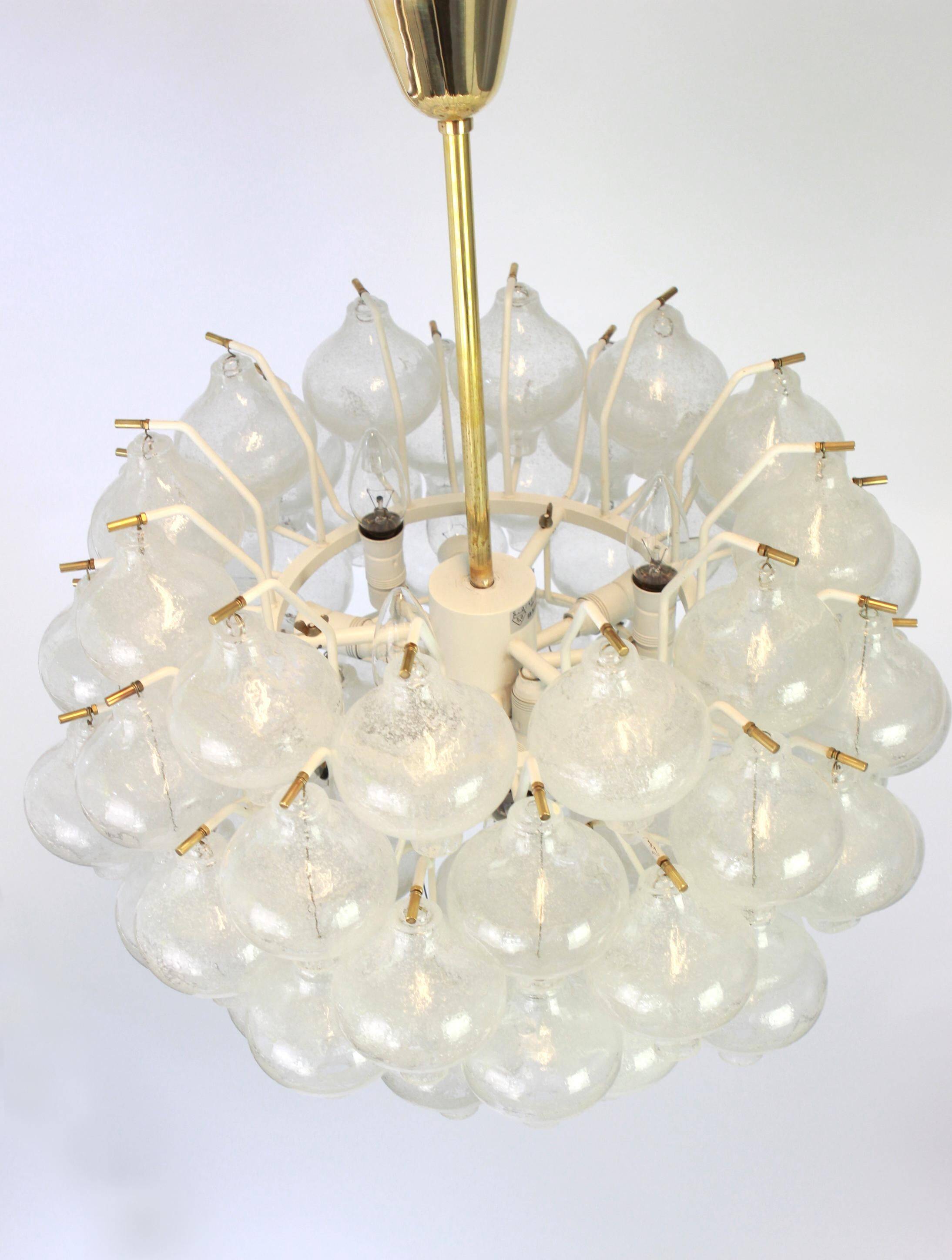 1 of 6 large tulip glass chandeliers by Kalmar, Austria, 1960s